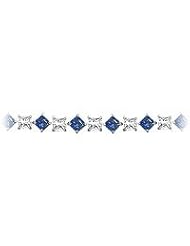 Sapphire and Diamond Bracelet : 14K White Gold - 5.00 CT TGW