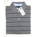 Tommy Hilfiger Polo Shirt Grey With Stripes