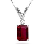 0.02 Cts Diamond & 0.55 Cts Ruby Pendant in Platinum 