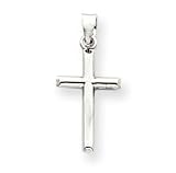 14k White Gold Cross Pendant - Measures 25.2x11.8mm