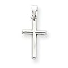 14k White Gold Cross Pendant - Measures 25.2x11.8mm - JewelryWeb