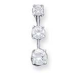 Sterling Silver 3-Stone CZ Pendant - JewelryWeb
