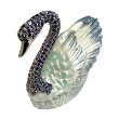 Blue Swan Enameled Bejeweled Crystal Trinket Box