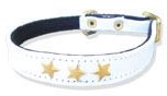 11.5 inch white Leather cat collar -white leather cat collar for your pet