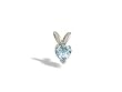 14K White Gold Genuine Heart Aquamarine Pendant