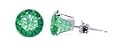 Sterling Silver 3 MM Round Emerald Cubic Zirconia Stud Post Friction Back Earrings