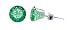 Sterling Silver 3 MM Round Emerald Cubic Zirconia Stud Post Friction Back Earrings