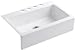 KOHLER K-6546-4U-0 Dickinson Apron-Front, Undercounter Kitchen Sink, White