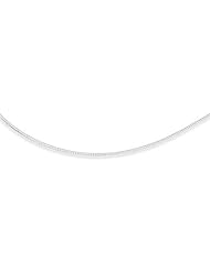 16" Rhodium Plated Round 1mm Omega Necklace