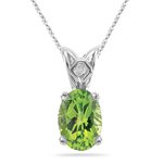 1/3 (0.30-0.35) Cts Peridot Scroll Pendant in Platinum