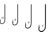 Worm Hook Bronze Z-Bend Sproat Size 5/0 8per pk