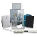 Exspect Ipod Shuffle 2G Speaker Pack - Silver/3x Silicone  Skin/Crystal Clear Fascia