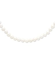 Sterling Silver 9-10mm White Freshwater Cultured Pearl Necklace