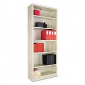 ALERA Steel Bookcase, 6 Shelves, 34-1 2w x 13d x 84h, Putty by Alera