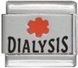 Clearly Charming Dialysis Alert Red Enamel Medical Symbol Laser Etched Italian Charm