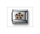 Flower C Blue w/ Red Center Classic CZ, Italian Charm by Nomination Charms