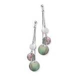 .925 Silver & Black Mother of Pearl Earrings.