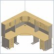 Bush Furniture Advantage Series Corner Office Suite in Light Oak