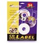 Memorex White Matte CD Labels for Inkjet and Laser Printers (Model 32020416, 34-Pack)