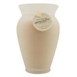 ONE 4x5.5 inch LARGE FROSTED GLASS VASE. BURNS APPROX. 80 HRS. - SANDALWOOD and PATCHOULI ESSENTIAL BLEND by Home