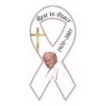 Pope John Paul Ii 8 Magnet White with Golden Cross and Face Picture of the Late Pope