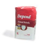 Depend Fitted Briefs, Large, 18 Briefs