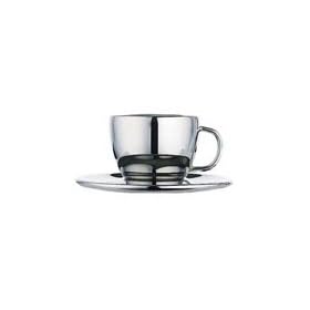 Dualit 85002 Stainless Steel Espresso cups and saucers 2 in pack