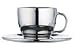 Dualit 85002 Stainless Steel Espresso cups and saucers 2 in pack