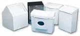 Double Entry, Swing Top White Metal Sanitary Napkin Disposal Floor Receptacle, EA