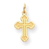 14k Fancy Cross Pendant With Child Chain - 15 Inch