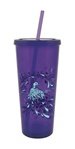 Painted Purple Peacock 20oz Double Wall Acyrlic Tumbler Cup with Straw-BPA FREE