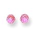 14k 4mm Pink CZ (Cubic Zirconia) Screwback Earrings