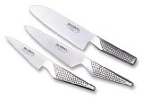 Global 3-Piece Hollow Ground Santoku Knife Set