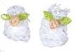 Dollhouse Miniature Lace Baby Shoes with a Pink Rose