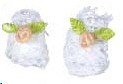 Dollhouse Miniature Lace Baby Shoes with a Pink Rose