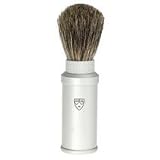 Edwin Jagger Silver Aluminum Travel Shaving Shave Pure Badger Brush-81M530