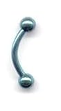 Titanium Curved Barbell in Green. Size is 14 guage by 3/8 in length