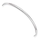 Sterling Silver 2.25mm Solid Plain Slip-On Bangle Bracelet