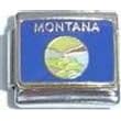 Clearly Charming Montana State Flag Italian Charm Bracelet Link
