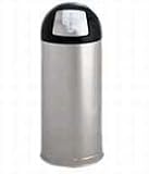 RUB963200SSSTL Marshal 15-Gallon Dome Top Steel Waste Container, Satin Stainless