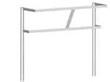 John Boos - Commercial Double Bar Ceiling Mount Pot Rack 60L - 3/16 x 2 Stainless Steel Flat Bar