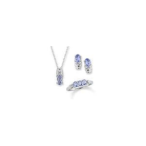 ZALES Previously Owned - Tanzanite Boxed Jewelry Set in 10K White Gold with... by 