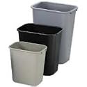 Rectangular Wastebasket, Large, 41-1/4 Quart, Black
