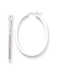 Ann Harrington Jewelry 14k White Gold .75 Ct Tw Diamond In & Out 2 X 27 X 36 mm Oval Hoop Earrings