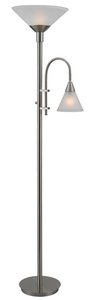 Kenroy Home Brady Torchiere with Reading Arm, Brushed Steel Finish On Sale