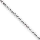 10k White Gold 1.5mm Rope Chain - 16 Inch Necklace