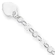 Sterling Silver Heart Charm Childs Bracelet - 6 inch