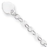 Sterling Silver Heart Charm Childs Bracelet - 6 inch