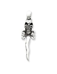 Sterling Silver Skull Pendant QC3948"