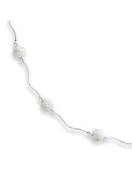 Sterling Silver Laser Beaded Necklace QH1087-16"